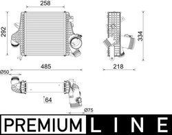 INTERCOOLER MAHLE CI 640 000P - Compatibil cu AUDI, PORSCHE, VW