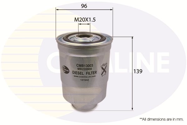 FILTRU COMBUSTIBIL COMLINE CMB13003 - Compatibil cu ASIA MOTORS, BEDFORD, DAIHATSU, FORD, HYUNDAI, ISUZU, KIA, MAZDA, MITSUBISHI