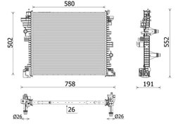RADIATOR RACIRE MOTOR MAHLE CR 2598 000P - Compatibil cu ALFA ROMEO