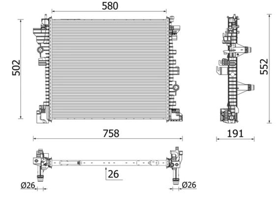 Radiator racire motor MAHLE CR 2598 000P