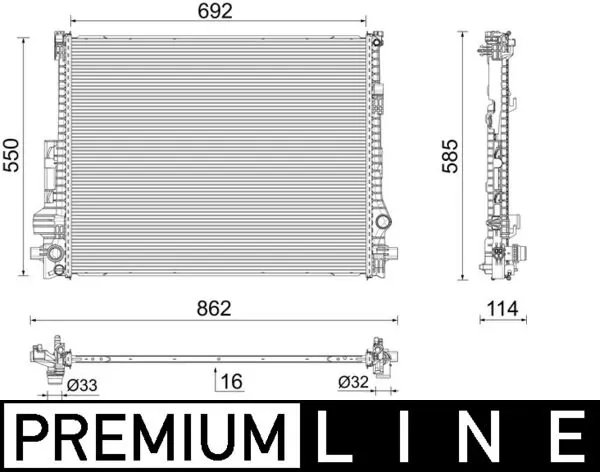 Radiator racire motor MAHLE CR 2607 000P