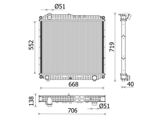 Radiator racire motor MAHLE CR 2608 000P