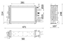 RADIATOR RACIRE MOTOR MAHLE CR 2632 000P - Compatibil cu DACIA, RENAULT