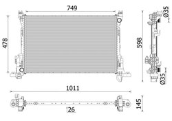 RADIATOR RACIRE MOTOR MAHLE CR 2637 000P - Compatibil cu RENAULT