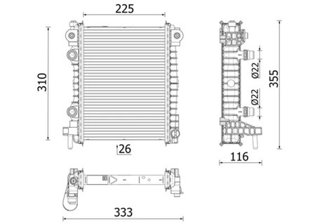 Radiator racire motor MAHLE CR 2707 000P