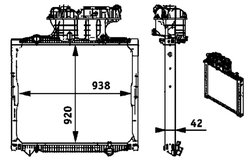 RADIATOR RACIRE MOTOR MAHLE CR 701 000P - Compatibil cu MAN, MERCEDES-BENZ