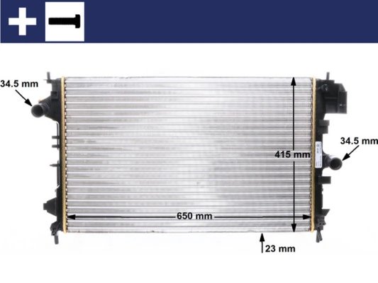 RADIATOR RACIRE MOTOR MAHLE CR 8 000S - Compatibil cu FIAT, OPEL, VAUXHALL