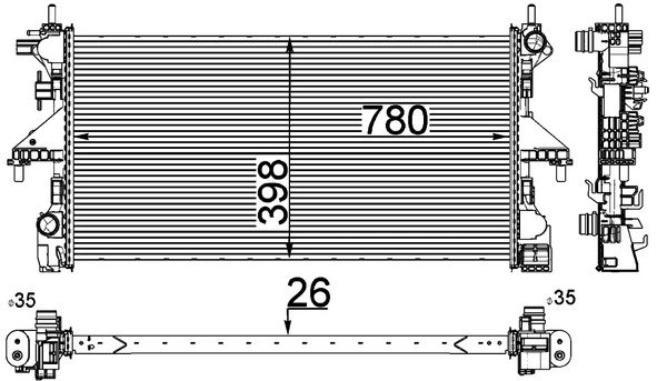 Radiator racire motor MAHLE CR 808 000P