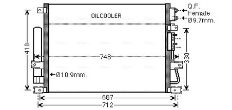 RADIATOR CLIMATIZARE AVA QUALITY COOLING CRA5124D - Compatibil cu CHRYSLER, LANCIA