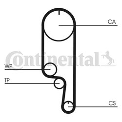 CUREA DISTRIBUTIE CONTINENTAL CT1008 - Compatibil cu CHEVROLET, DAEWOO, MITSUBISHI, PROTON, UZ-DAEWOO