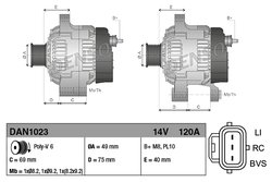 ALTERNATOR DENSO DAN1023 - Compatibil cu FORD