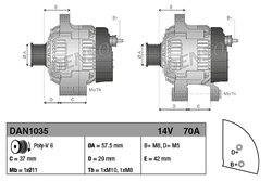 ALTERNATOR DENSO DAN1035 - Compatibil cu CITROEN, PEUGEOT, TOYOTA