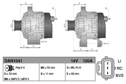 ALTERNATOR DENSO DAN1041 - Compatibil cu FORD, VOLVO