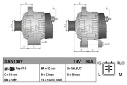 ALTERNATOR DENSO DAN1057 - Compatibil cu TOYOTA