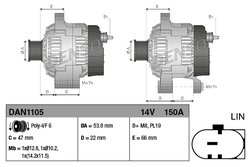Alternator Denso DAN1105