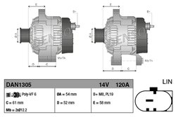 Alternator Denso DAN1305