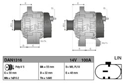 ALTERNATOR DENSO DAN1316 - Compatibil cu SUZUKI