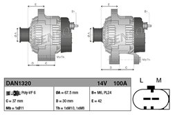 ALTERNATOR DENSO DAN1320 - Compatibil cu CITROEN, PEUGEOT, TOYOTA