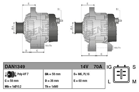 Alternator Denso DAN1349