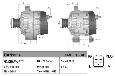 Alternator Denso DAN1354