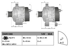 ALTERNATOR DENSO DAN1365 - Compatibil cu FIAT, LANCIA
