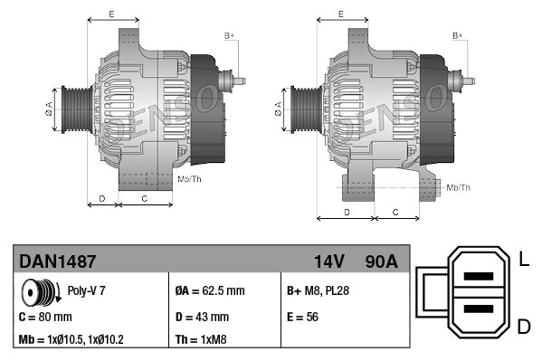 Alternator Denso DAN1487