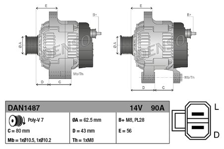 Alternator Denso DAN1487