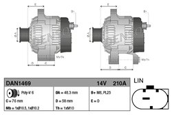 ALTERNATOR DENSO DAN1469 - Compatibil cu BMW