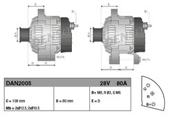 Alternator Denso DAN2005
