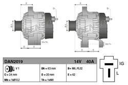 ALTERNATOR DENSO DAN2019 - Piesa auto compatibila cu mai multe marci