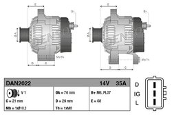 ALTERNATOR DENSO DAN2022 - Piesa auto compatibila cu mai multe marci
