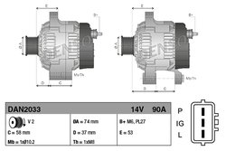 ALTERNATOR DENSO DAN2033 - Piesa auto compatibila cu mai multe marci
