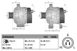 Alternator Denso DAN2036