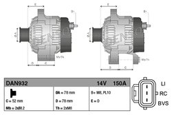 ALTERNATOR DENSO DAN932 - Compatibil cu FORD