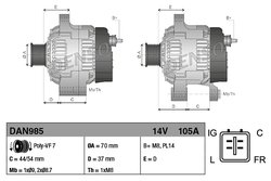 ALTERNATOR DENSO DAN985 - Compatibil cu HONDA