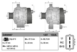 Alternator Denso DAN987