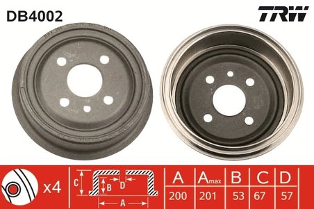 Tambur frana TRW DB4002