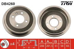 TAMBUR FRANA TRW DB4260 - Compatibil cu CHERY, SEAT, VW, VW (FAW), VW (SVW)