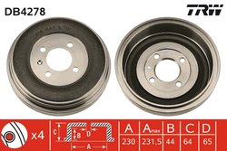 TAMBUR FRANA TRW DB4278 - Compatibil cu VW