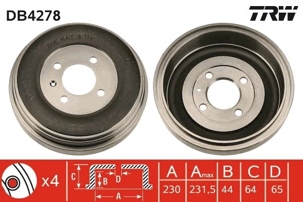 Tambur frana TRW DB4278