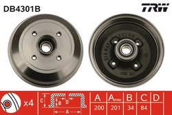 TAMBUR FRANA TRW DB4301B - Compatibil cu OPEL, VAUXHALL