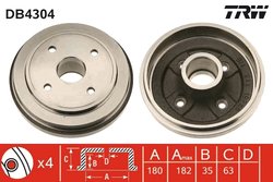 TAMBUR FRANA TRW DB4304 - Compatibil cu OPEL, SUZUKI, VAUXHALL