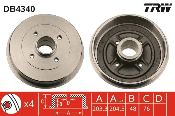 Tambur frana TRW DB4340