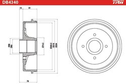 Tambur frana TRW DB4340