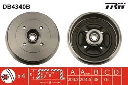 TAMBUR FRANA TRW DB4340B - Compatibil cu NISSAN