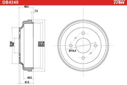 TAMBUR FRANA TRW DB4349 - Compatibil cu NISSAN