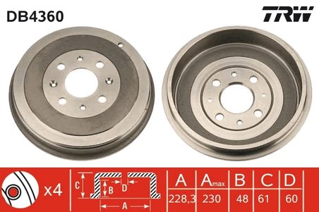 Tambur frana TRW DB4360