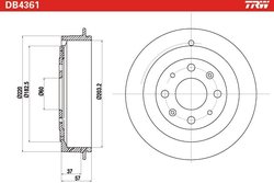 TAMBUR FRANA TRW DB4361 - Compatibil cu FIAT, OPEL, VAUXHALL
