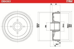 TAMBUR FRANA TRW DB4363 - Compatibil cu RENAULT