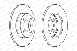 DISC FRANA FERODO DDF042 - Compatibil cu AUDI, SEAT, VW